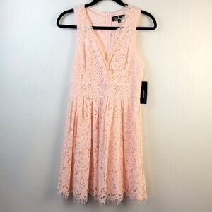 Lulus In This Moment Dress Small Pink Lace Baby Doll Romantic HOCO Wedding Event